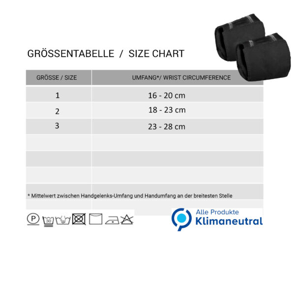 Size chart SX3 pulse cooler from E.COOLINE