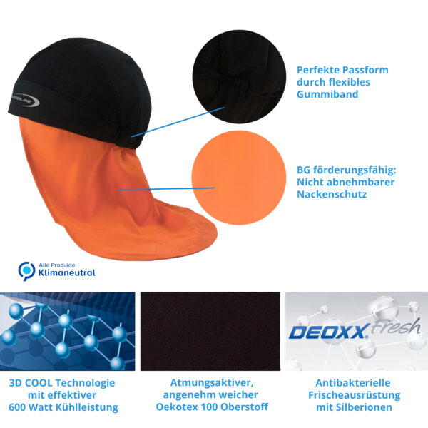 Product features cooling bandana SX3 with neck protection from E.COOLINE