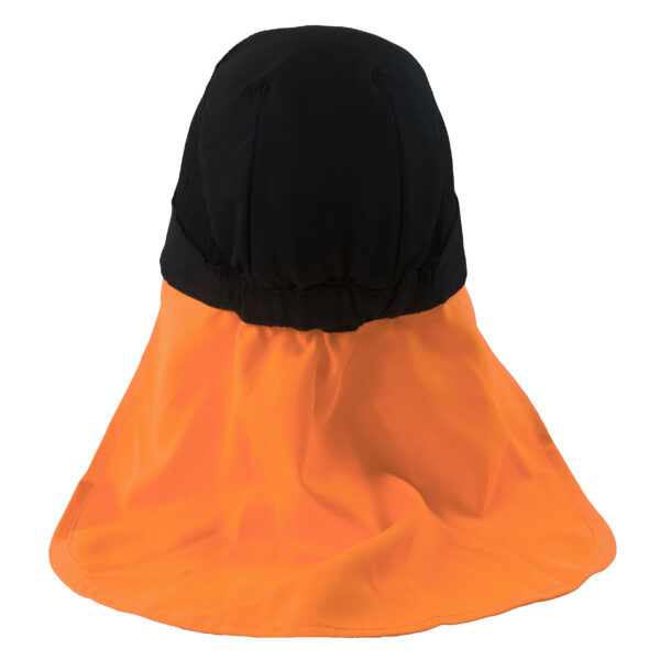 Rear view cooling bandana SX3 with neck protection from E.COOLINE in color black/orange