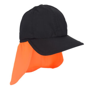 Front view of cooling baseball cap with neck protection from E.COOLINE