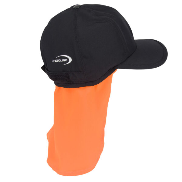 Side view of cooling baseball cap with neck protection from E.COOLINE