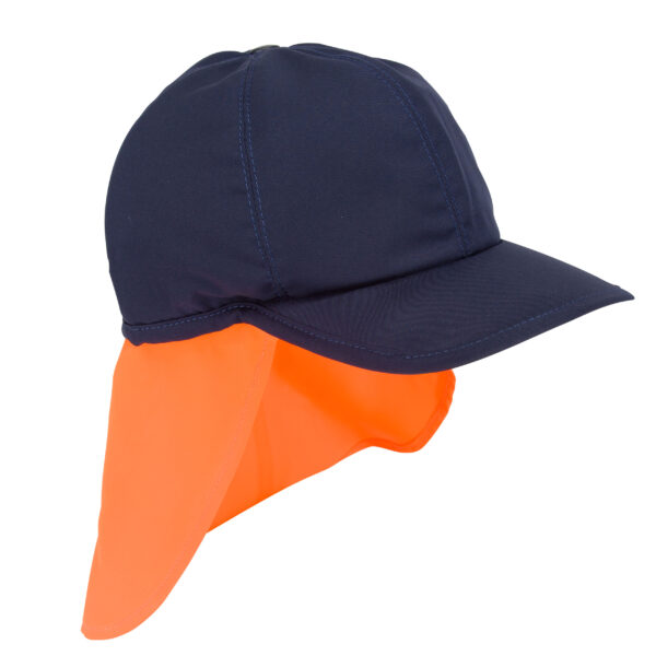 Front view of cooling baseball cap with neck protection from E.COOLINE