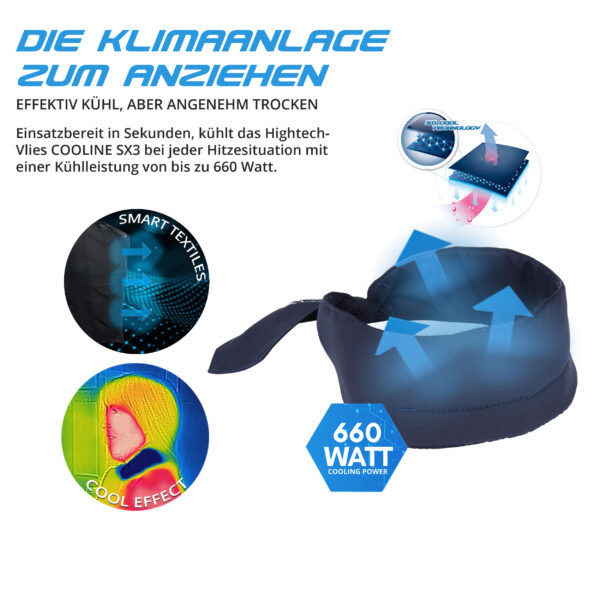 Technical product description cooling scarf from E.COOLINE