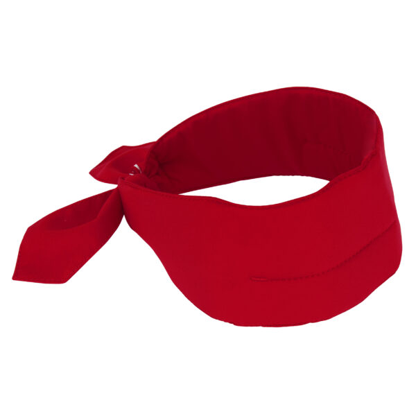 Side view cooling scarf with logo from E.COOLINE in color red