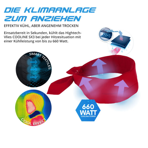 Technical product description cooling scarf from E.COOLINE