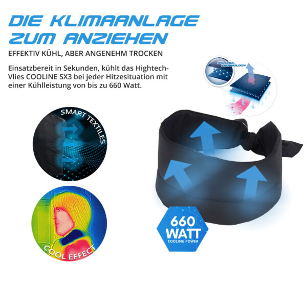 Technical product description cooling scarf from E.COOLINE
