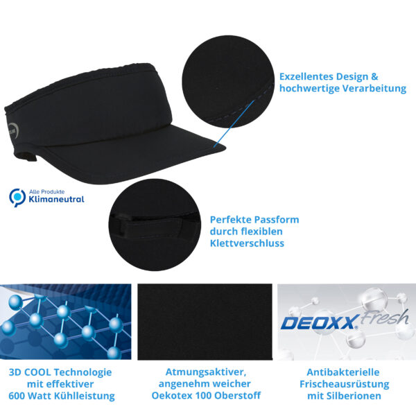 Product features cooling SX3 sun shield from E.COOLINE in color black