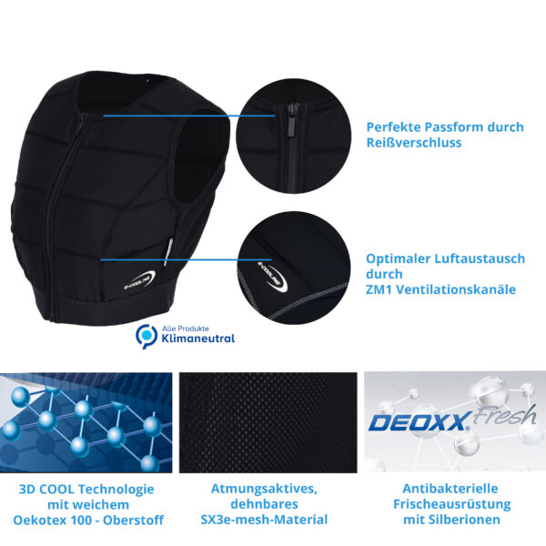 Product features cooling vest SX3 from E.COOLINE