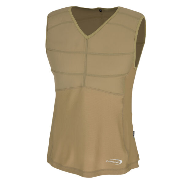 Cooling shirt from E.COOLINE with quilting in color sand