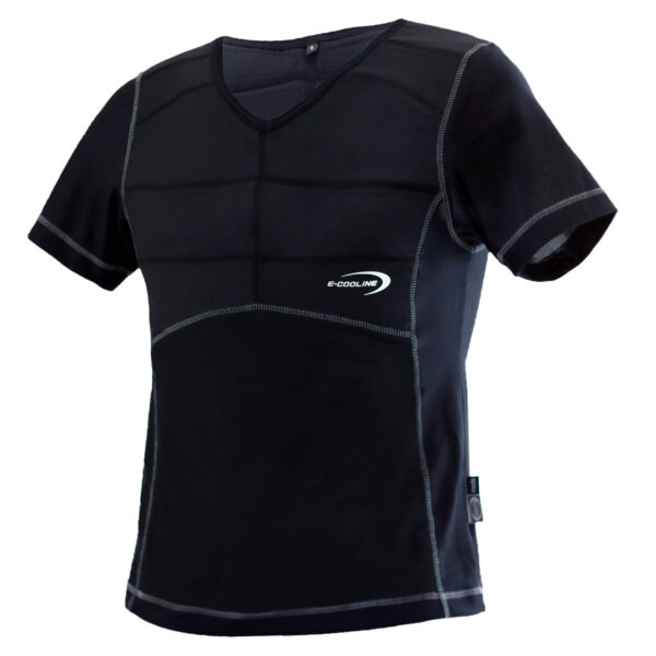 Cooling T-shirt from E.COOLINE with topstitching in black