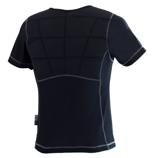Back view of cooling T-shirt SX3 from E.COOLINE in color black