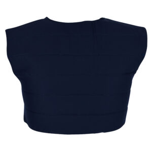 Back view E.COOLINE cooling vest in blue, Velcro fastener at the front