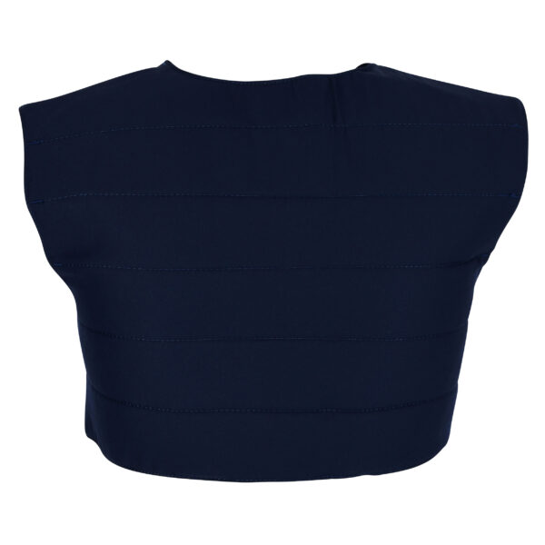 Back view E.COOLINE cooling vest in blue, Velcro fastener at the front