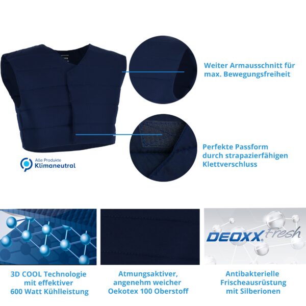 Product features Cooling vest SX3 E.COOLINE Color blue