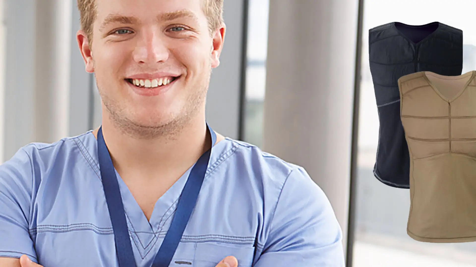 Krankenpfleger mit E.COOLINE Kuehlshirts