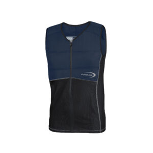 Cooling vest SX3 with front zipper from E.COOLINE, two-tone blue/black