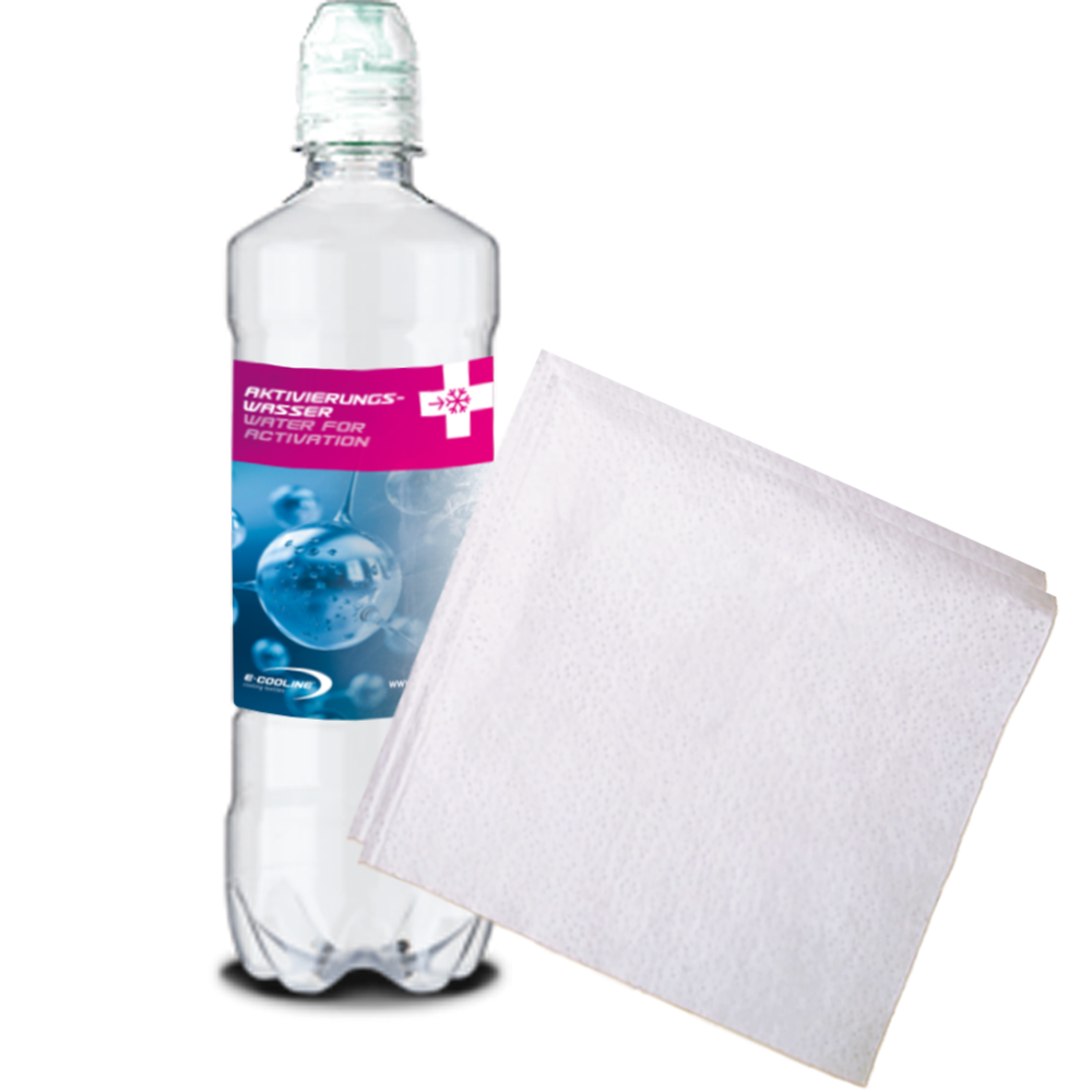 Water bottle and paper towels World’s first heat emergency kit — water bottle and paper towels