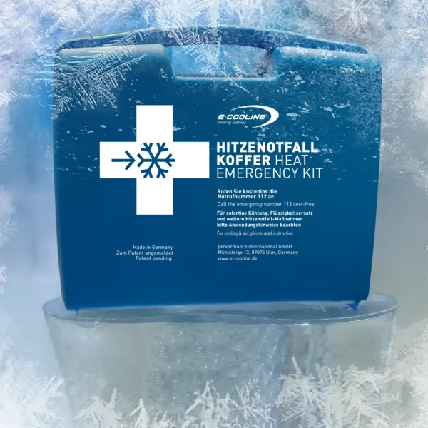 E.COOLINE Hitze-Notfall-Koffer stehend- vereiste Darstellung